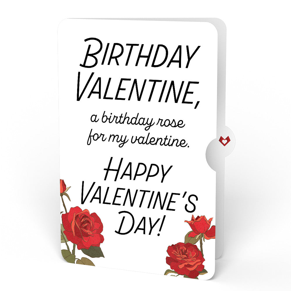 Romantic Red Roses Birthday Bouquet and Roses Sentiment Set