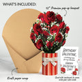 Romantic Red Roses Birthday Bouquet and Roses Sentiment Set