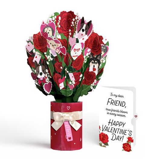 I Woof You Dog Valentine Bouquet and Sentiment Set for Friend