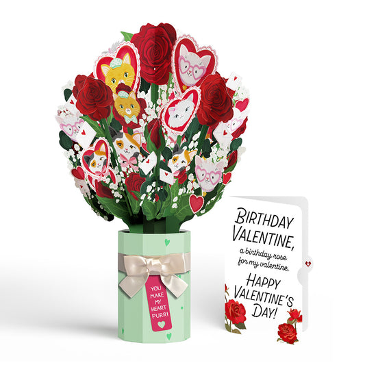 You Make My Heart Purr Cat Birthday Bouquet and Sentiment Set