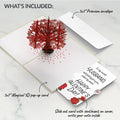 Red Sakura Tree Valentine Pop-Up Card and Sentiment Set for Husband