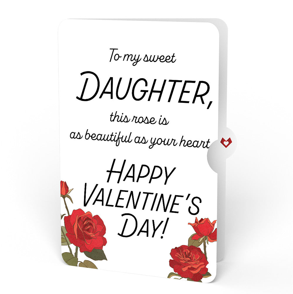 Red Sakura Tree Valentine Pop-Up Card and Roses Sentiment Set for Daughter