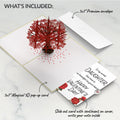 Red Sakura Tree Valentine Pop-Up Card and Roses Sentiment Set for Daughter