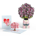 Valentine's Day Cherry Blossom Pop-Up Card & Suncatcher Bouquet Bundle