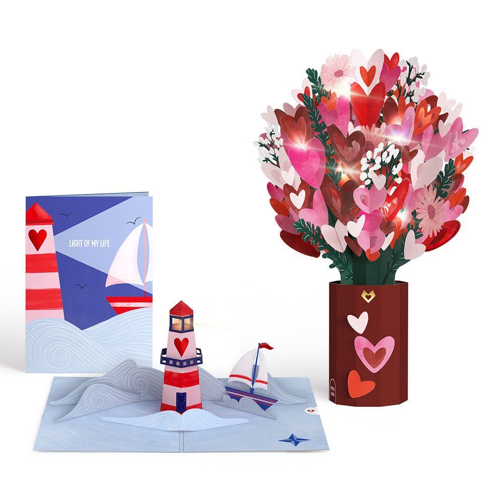 Light of My Life Light-Up Pop-Up Card & Bouquet Bundle