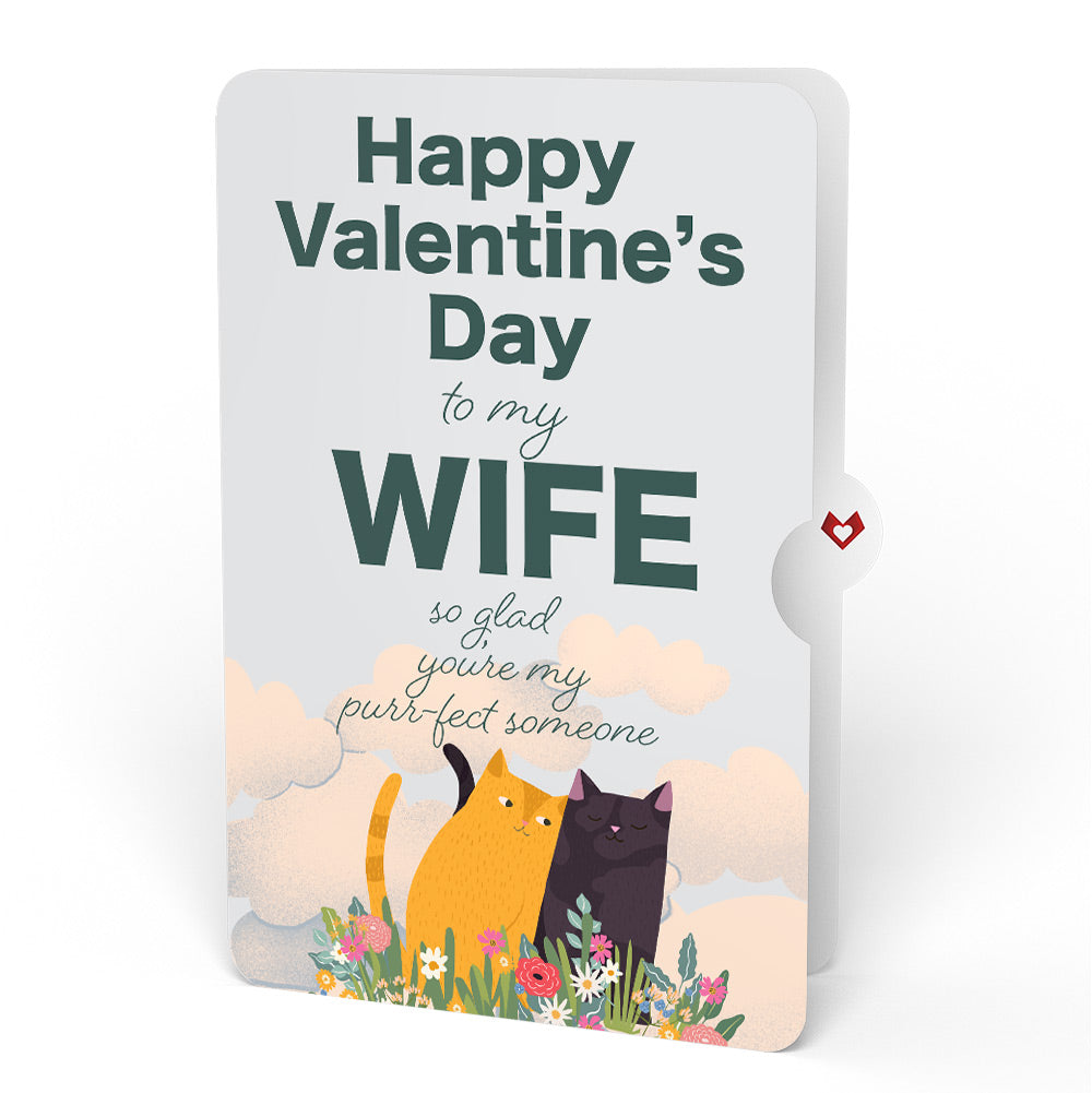 I Love Mew Cats Valentine Pop-Up Card and Sentiment Set for Wife