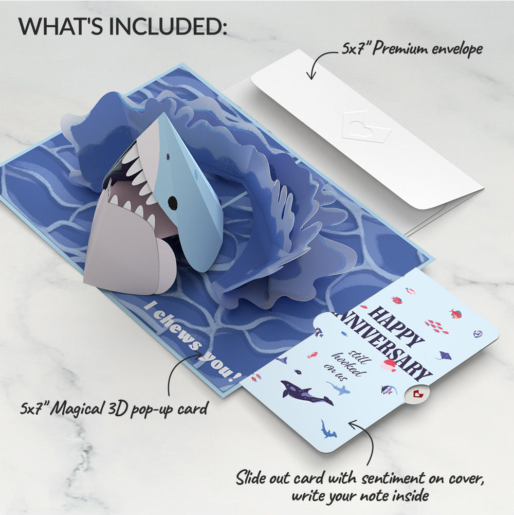I Chews You Shark Anniversary Pop-Up Card and Sentiment Set