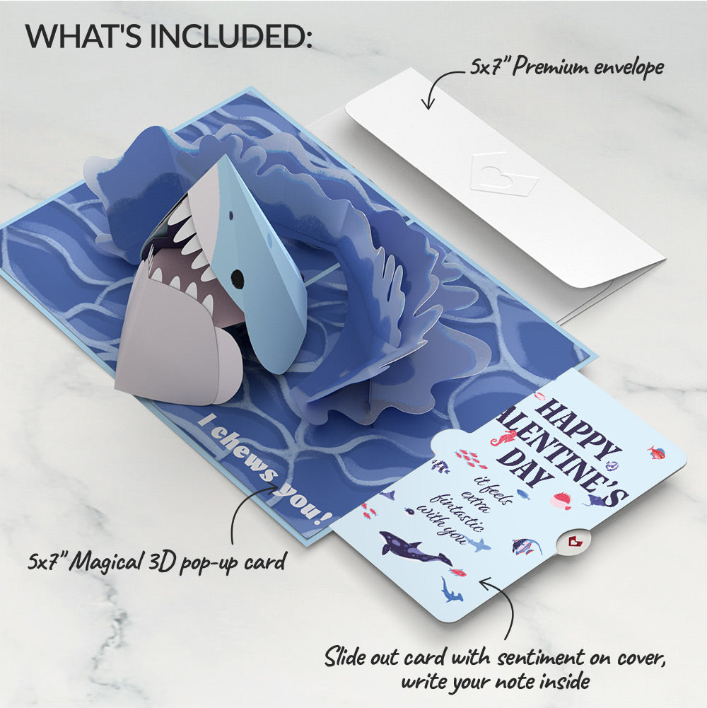 I Chews You Shark Valentine Pop-Up Card and Sentiment Set