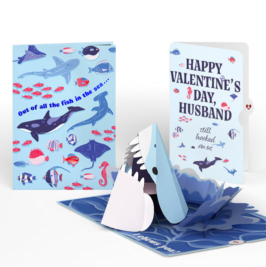 I Chews You Shark Valentine Pop-Up Card and Sentiment Set for Husband
