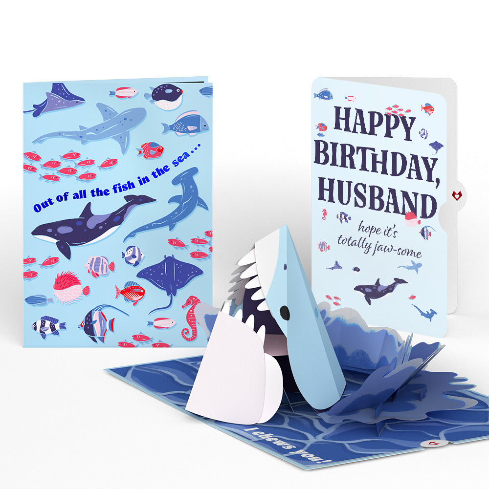 I Chews You Shark Birthday Pop-Up Card and Sentiment Set for Husband