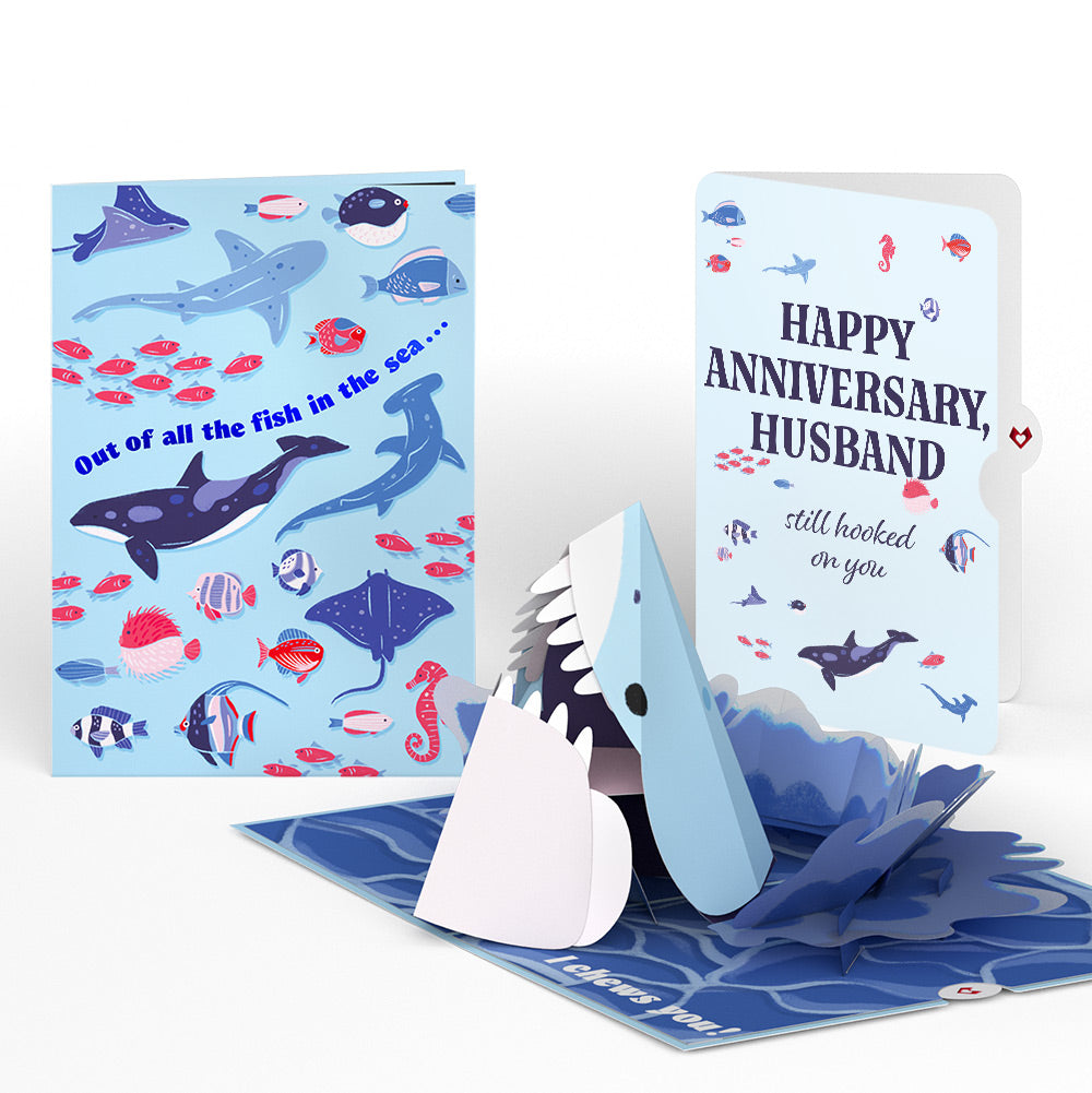 I Chews You Shark Anniversary Pop-Up Card and Sentiment Set for Husband