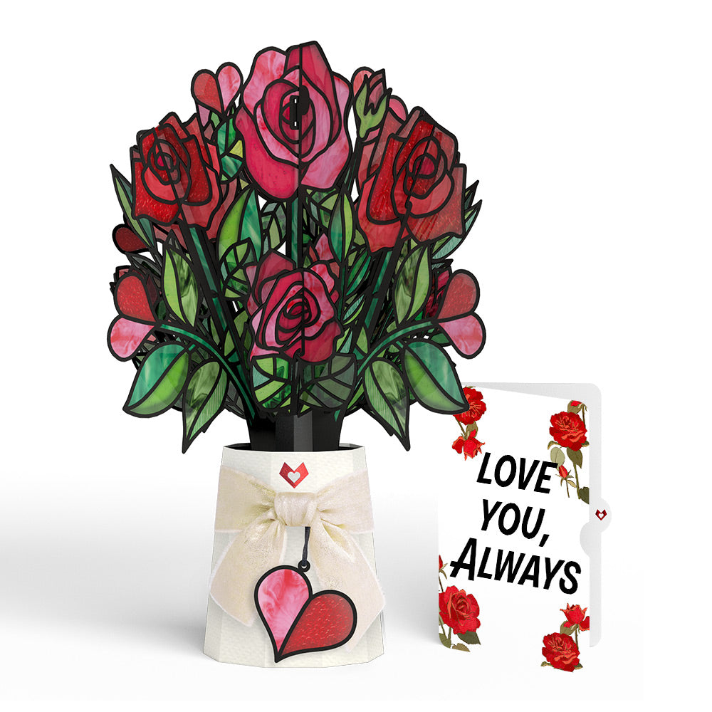 Radiant Rose Love Suncatcher Bouquet and Sentiment Set