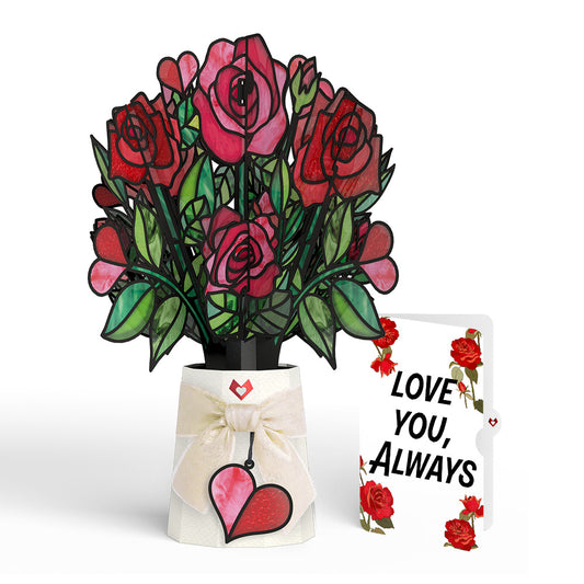 Radiant Rose Love Suncatcher Bouquet and Sentiment Set
