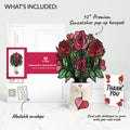 Radiant Rose Thank You Suncatcher Bouquet and Sentiment Set