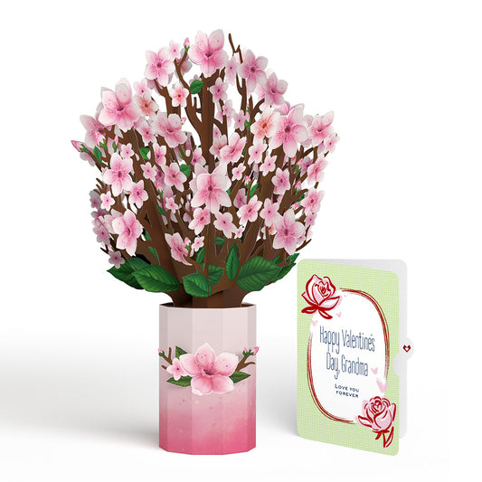 Cherry Blossom Valentine Bouquet and Sentiment Set for Grandmother