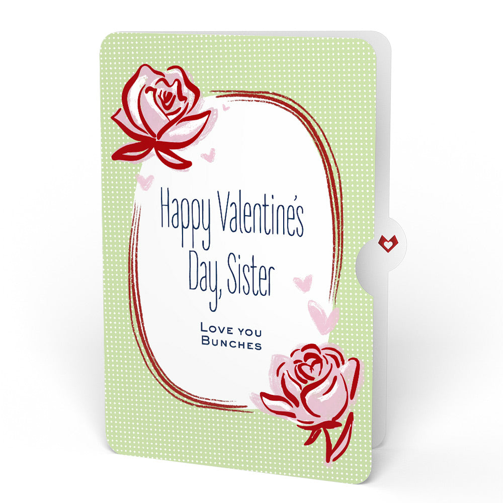 Peony Valentine Bouquet and Sentiment Set for Sister