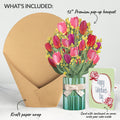 Cheerful Tulips Galentine's Day Bouquet and Sweet Rose Sentiment Set for Friend