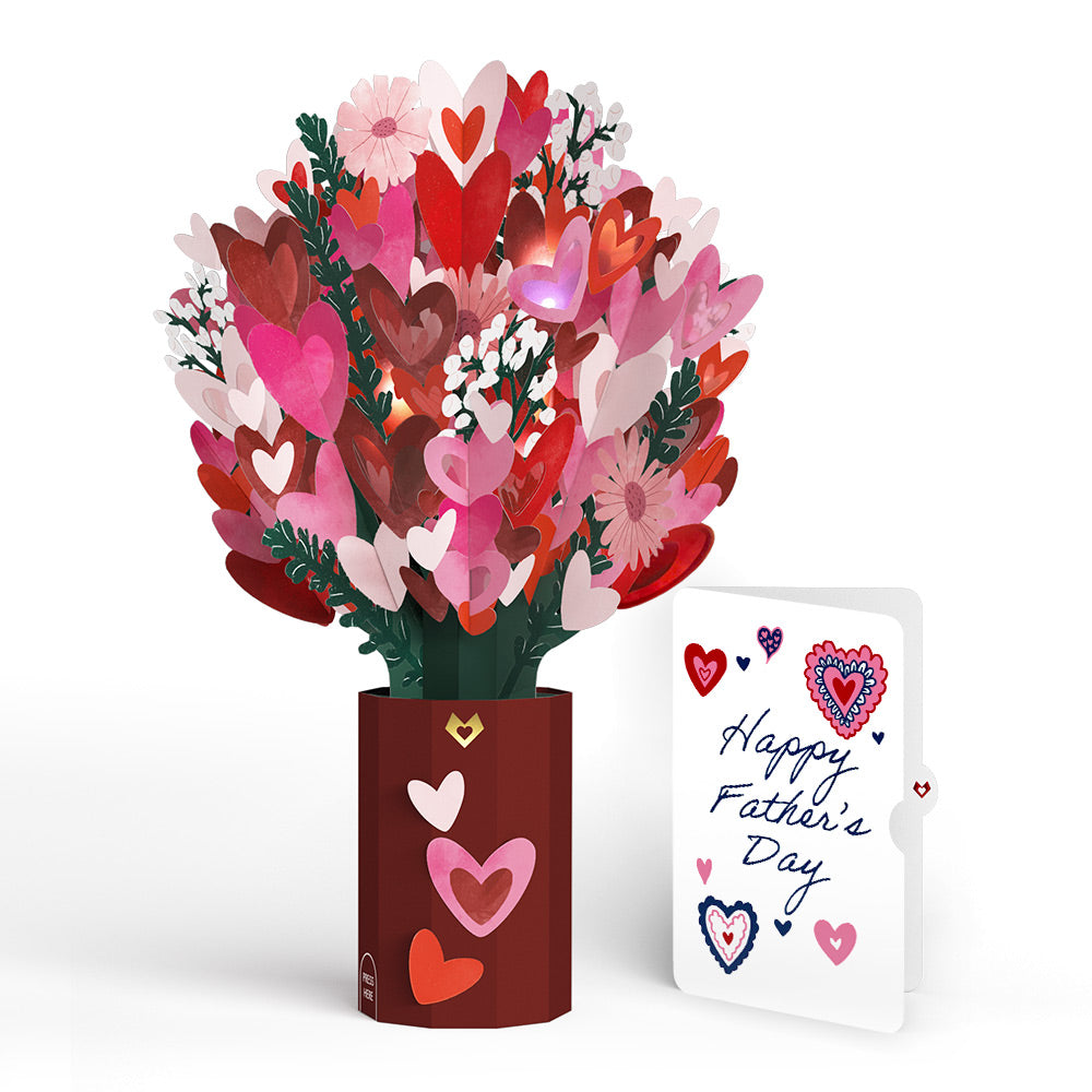 Whimsical Hearts Father's Day Light-Up Bouquet and Sentiment Set
