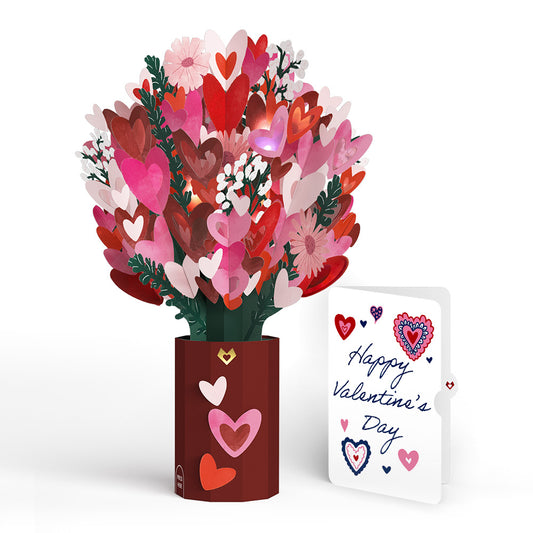 Whimsical Hearts Valentine Light-Up Bouquet and Sentiment Set