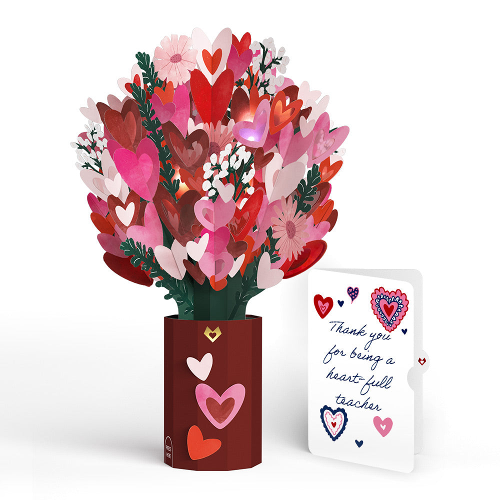 Whimsical Hearts Thank You Light-Up Bouquet and Sentiment Set for Teacher