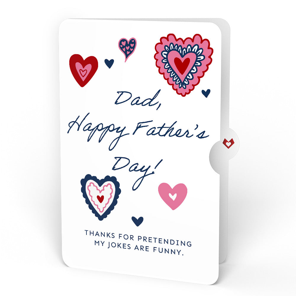 Whimsical Hearts Father's Day Light-Up Bouquet and Heart Motif Funny Jokes Sentiment Set for Dad