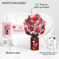 Whimsical Hearts Galentine's Day Light-Up Bouquet and Sentiment Set