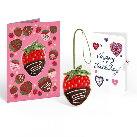Sweet Strawberry Birthday HeartFelt Charm Card™ and Sentiment Set