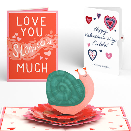 Love You Slow Much Snail Valentine Pop-Up Card and Sentiment Set for Kiddo
