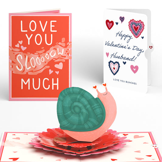 Love You Slow Much Snail Valentine Pop-Up Card and Sentiment Set for Husband