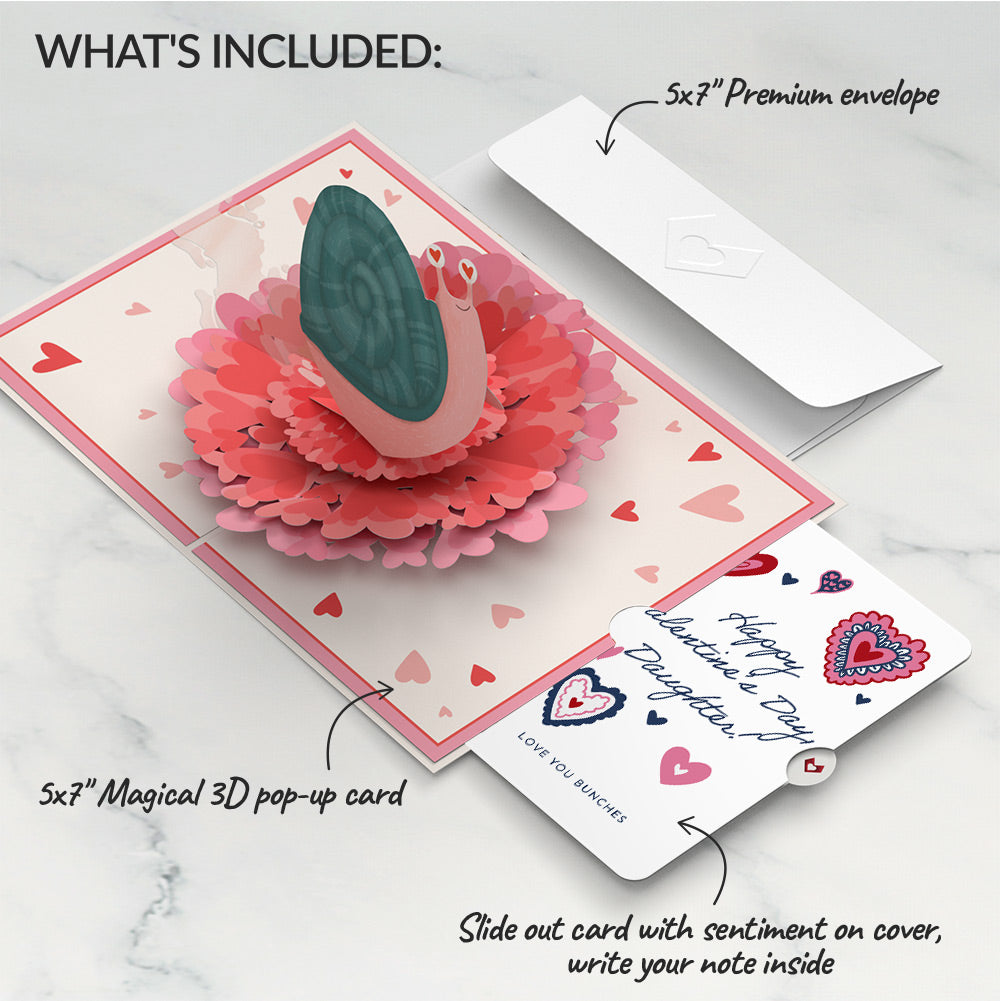 Love You Slow Much Snail Valentine Pop-Up Card and Sentiment Set for Daughter