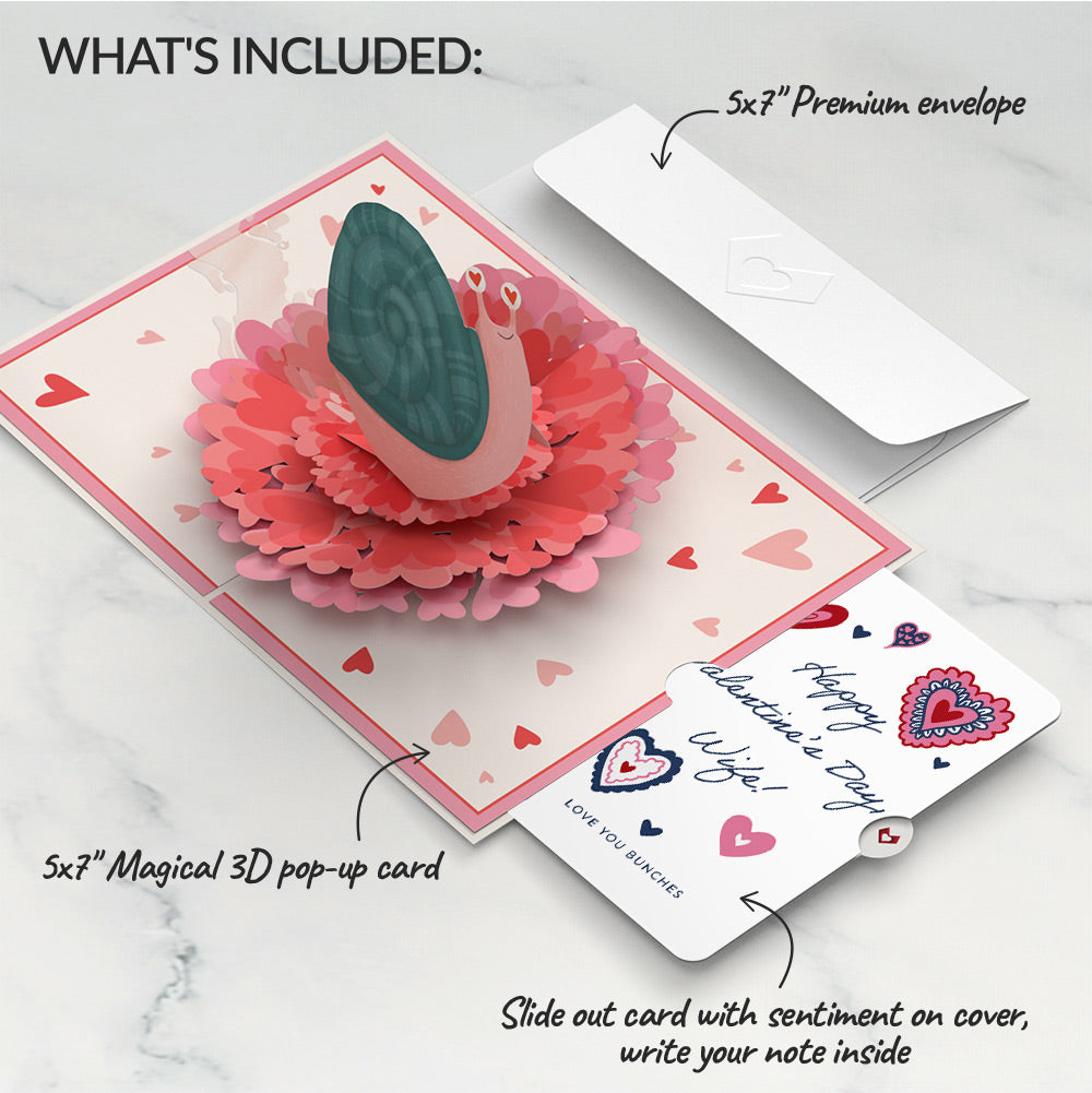 Love You Slow Much Snail Valentine Pop-Up Card and Sentiment Set for Wife