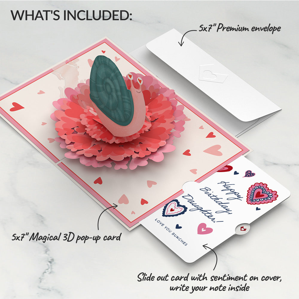 Love You Slow Much Snail Birthday Pop-Up Card and Sentiment Set for Daughter