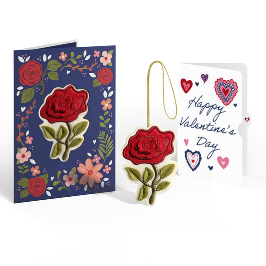 Everlasting Rose Valentine HeartFelt Charm Card™ and Sentiment Set