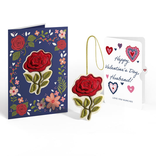 Everlasting Rose Valentine HeartFelt Charm Card™ and Sentiment Set for Husband