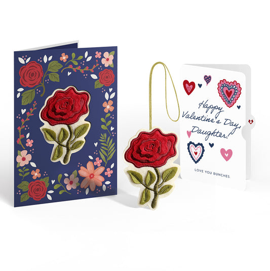 Everlasting Rose Valentine HeartFelt Charm Card™ and Sentiment Set for Daughter