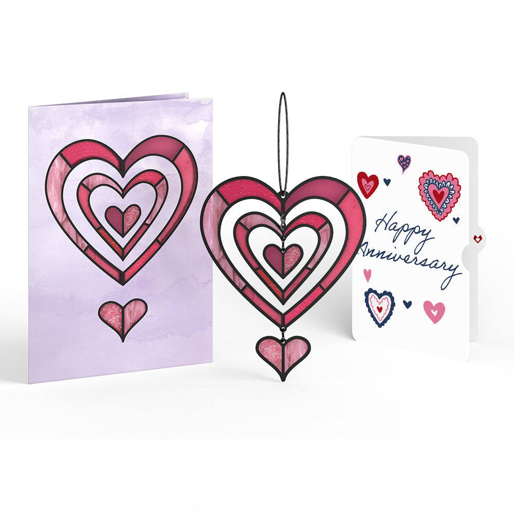 Spinning Heart Anniversary Suncatcher Card and Sentiment Set