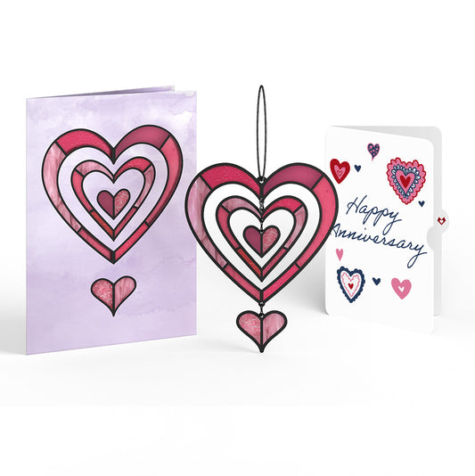 Spinning Heart Anniversary Suncatcher Card and Sentiment Set