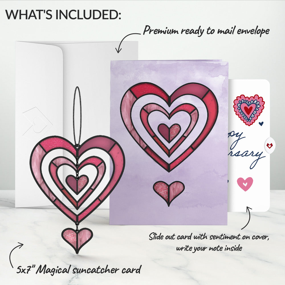 Spinning Heart Anniversary Suncatcher Card and Sentiment Set