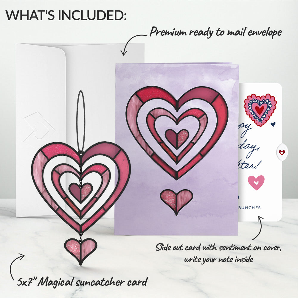 Spinning Heart Birthday Suncatcher Card and Sentiment Set for Daughter