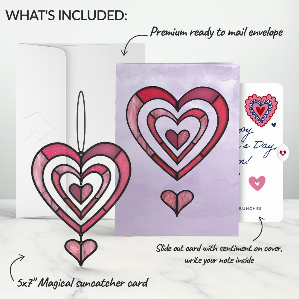 Spinning Heart Valentine Suncatcher Card and Sentiment Set for Mom
