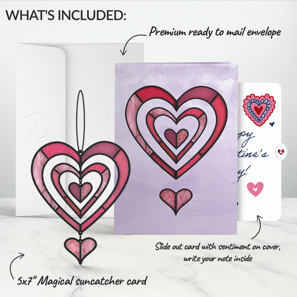 Spinning Heart Galentine's Day Suncatcher Card and Sentiment Set