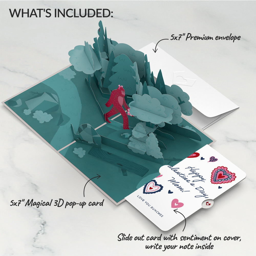 Searching for a Valentine Like You Bigfoot Pop-Up Card and Sentiment Set for Mom