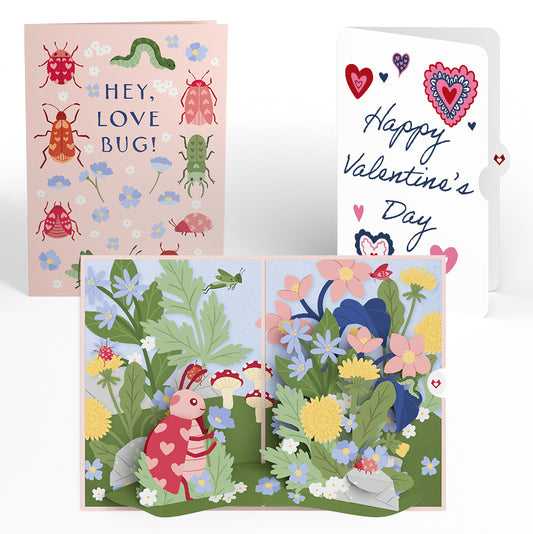 Hey, Love Bug! Pop-Up Card and Heart Motif Valentine Sentiment Set