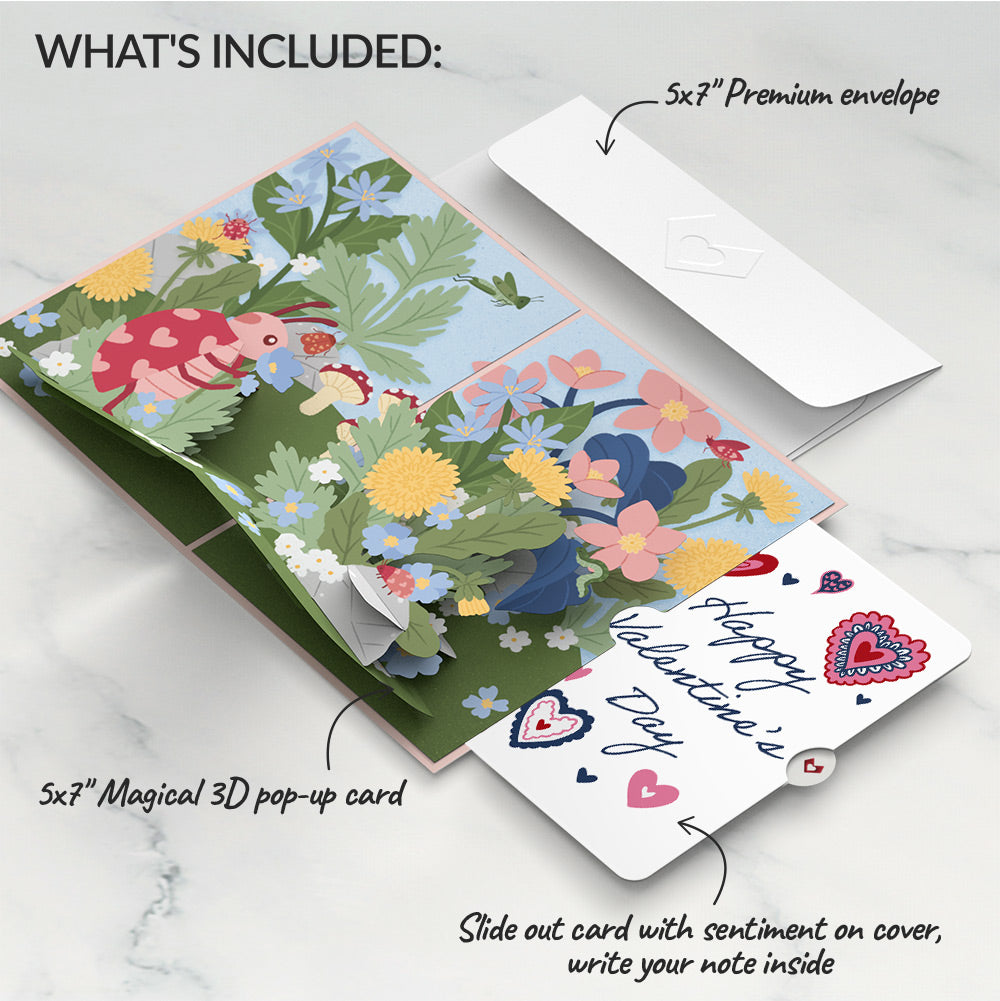 Hey, Love Bug! Pop-Up Card and Heart Motif Valentine Sentiment Set