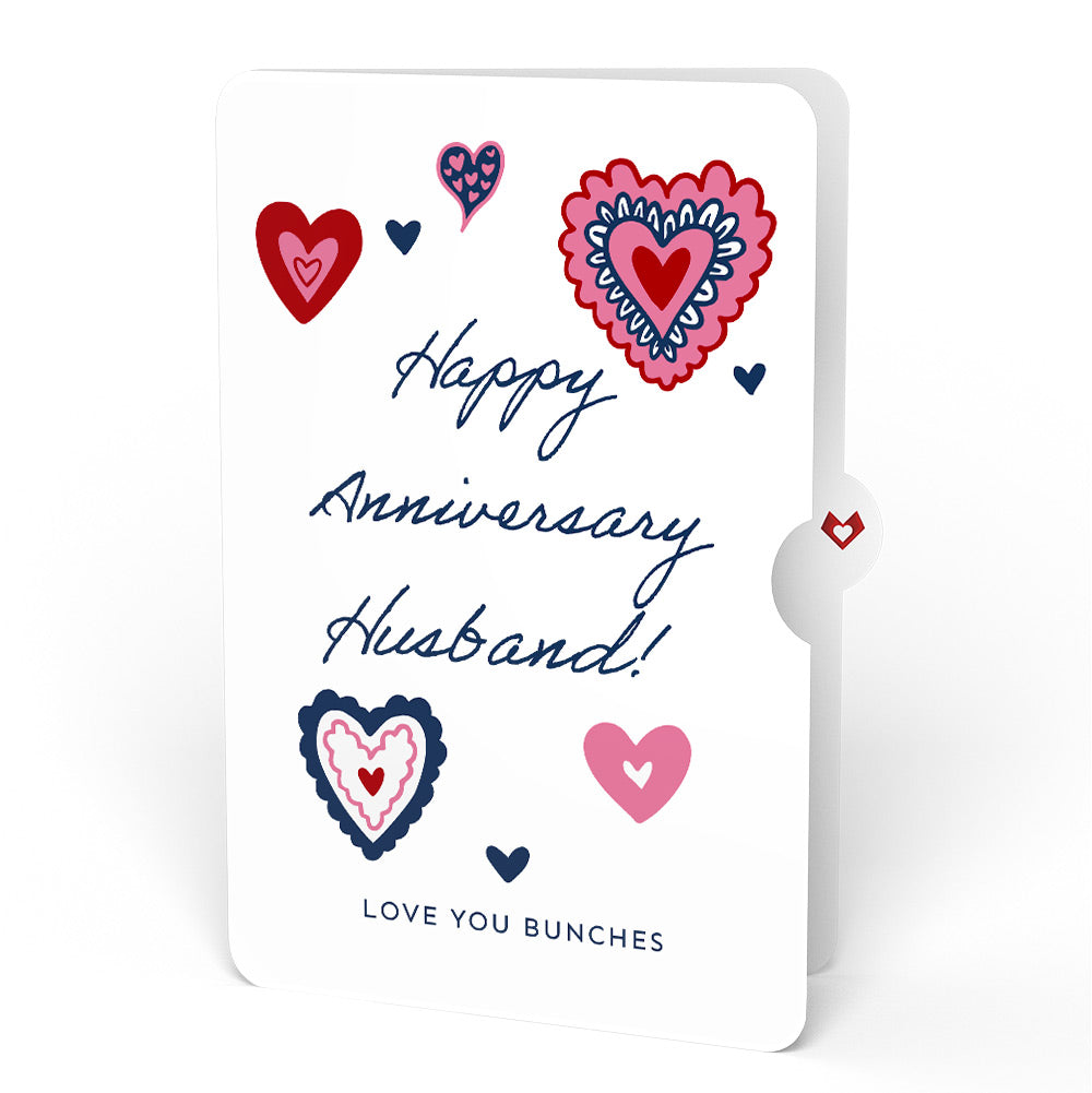 Hey, Love Bug! Pop-Up Card and Heart Motif Anniversary Sentiment Set for Husband