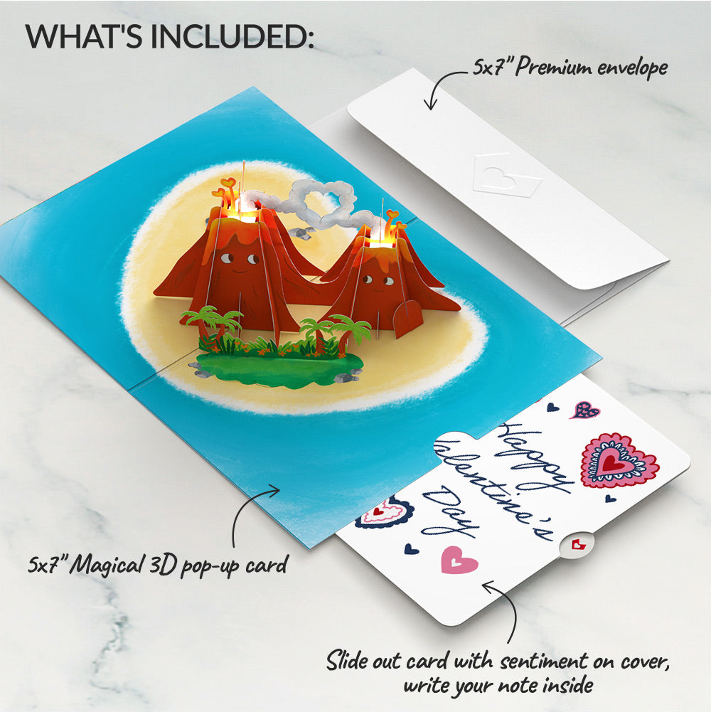 I Lava You Light-Up Pop-Up Card and Heart Motif Valentine Sentiment Set