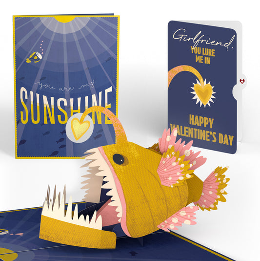 You Are My Sunshine Anglerfish Valentine Pop-Up Card and Sentiment Set for Girlfriend