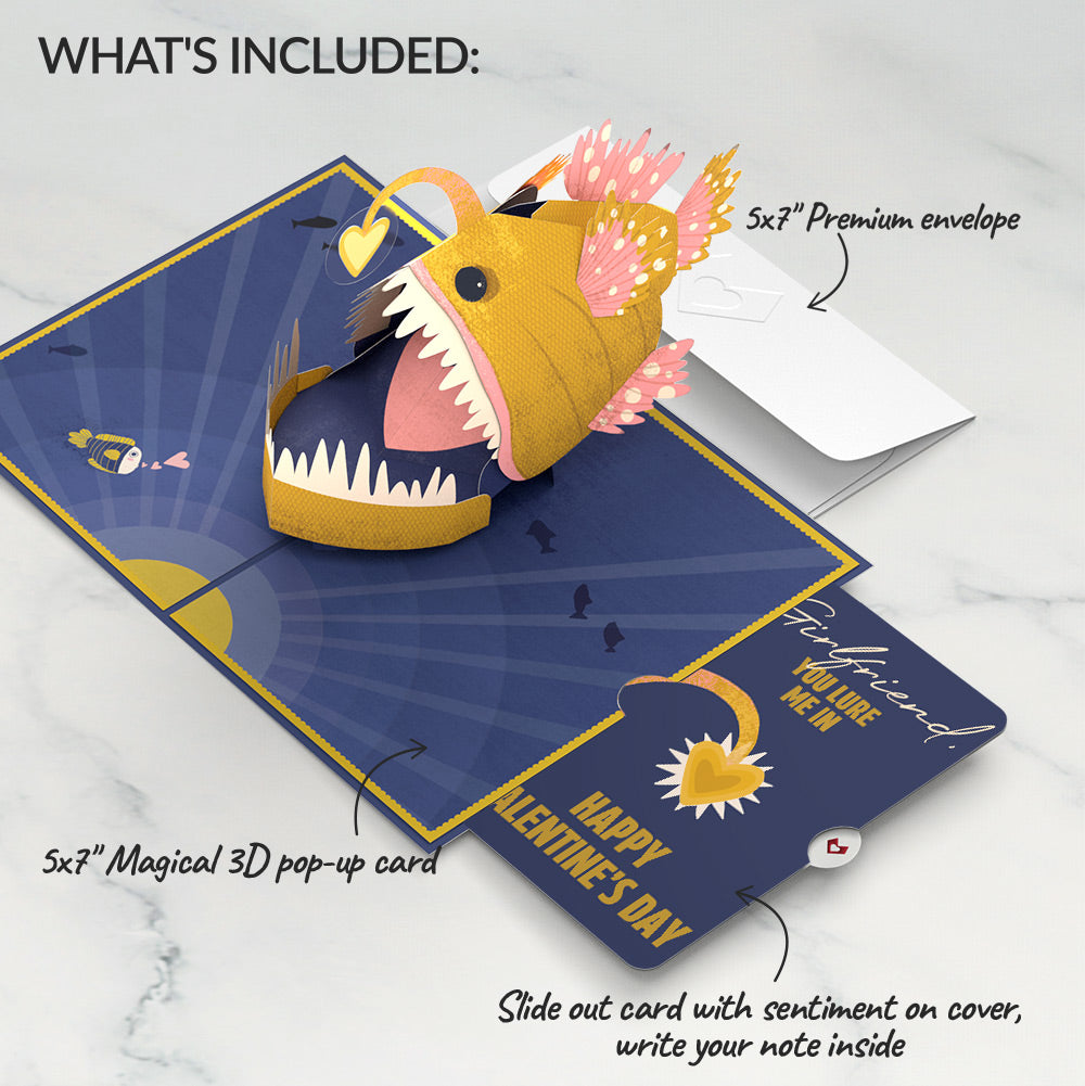 You Are My Sunshine Anglerfish Valentine Pop-Up Card and Sentiment Set for Girlfriend