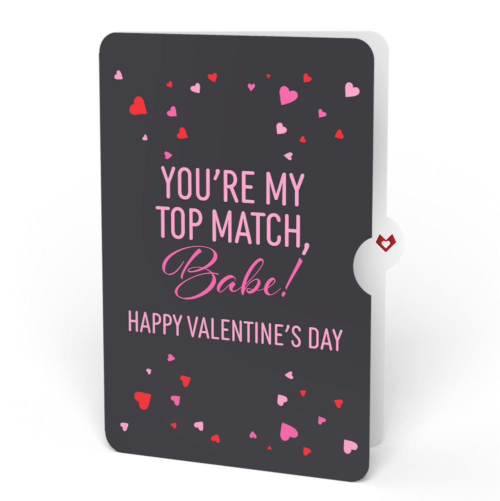 So Glad We Swiped Right Valentine Pop-Up Card and Sentiment Set for Babe