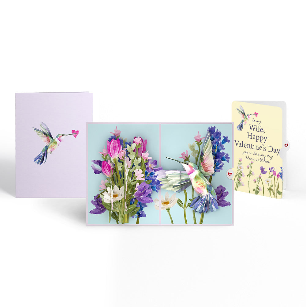 Love in Bloom Hummingbird Valentine Pop-Up Card and Sentiment Set for Wife